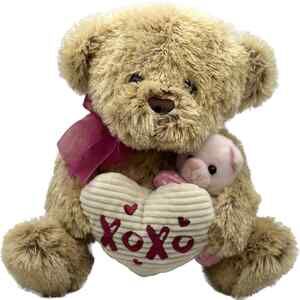 Walgreens Valentine's Day XOXO Tan Brown Teddy Bear Plush Stuffed Animal 12 IN